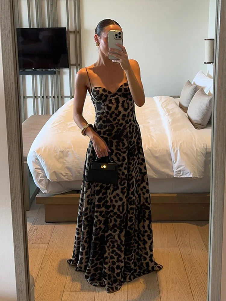 Antonella Leopar Uzun Elbise Niebbla