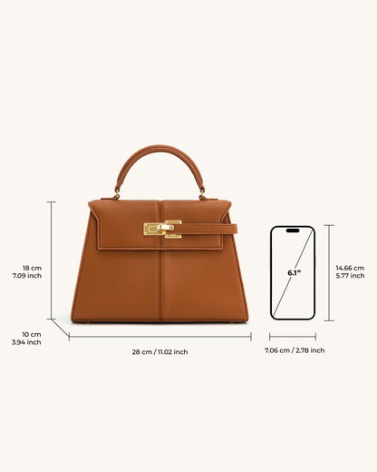 Elise Büyük Üst Saplı Çanta Açık Kahverengi Niebbla