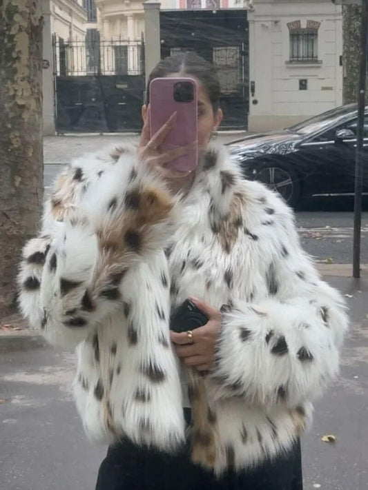 Serith - Leopar Desenli Kürk Ceket