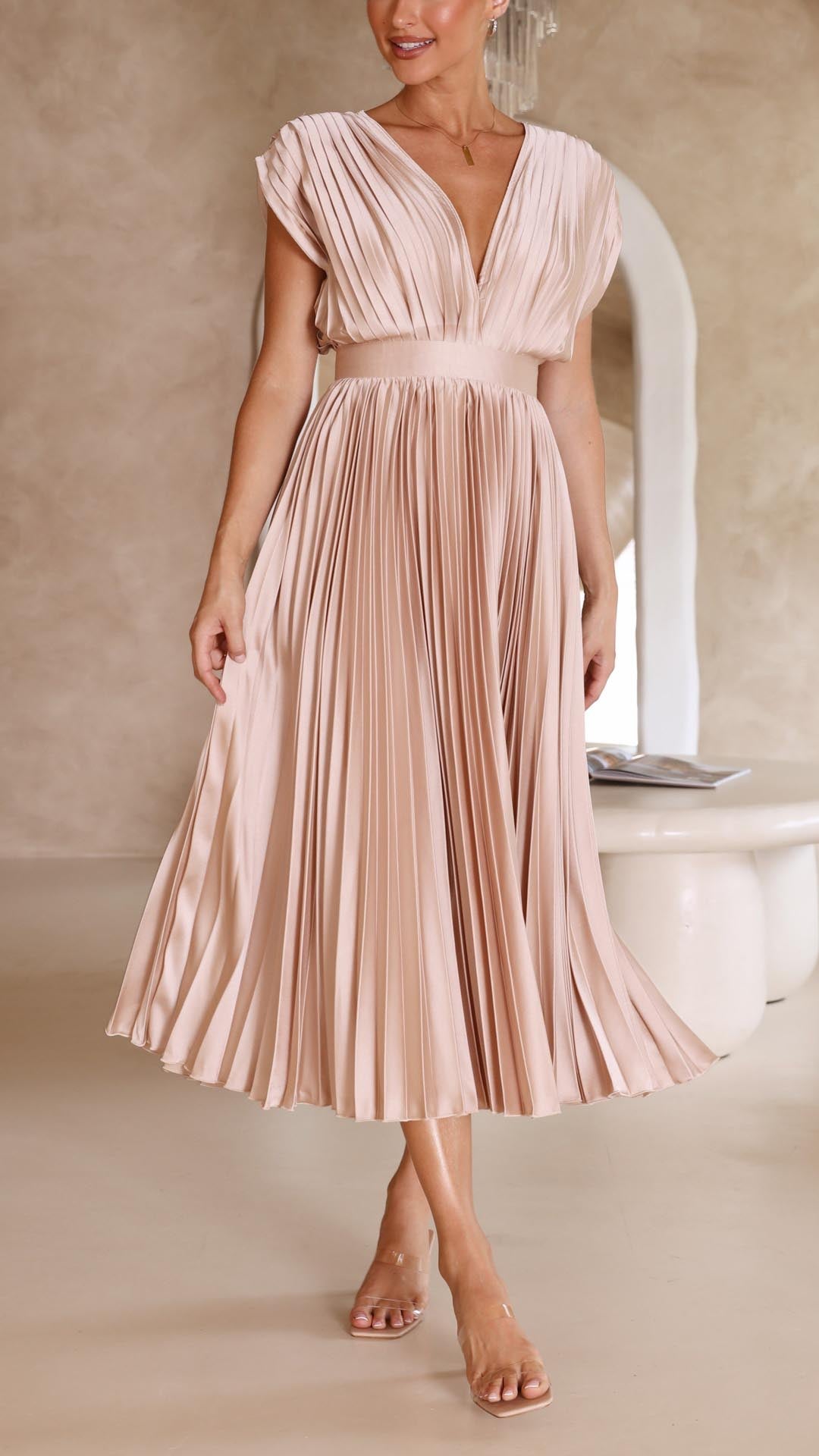 Emma | Derin V-Yaka Maxi Elbise THESVELTECHIC