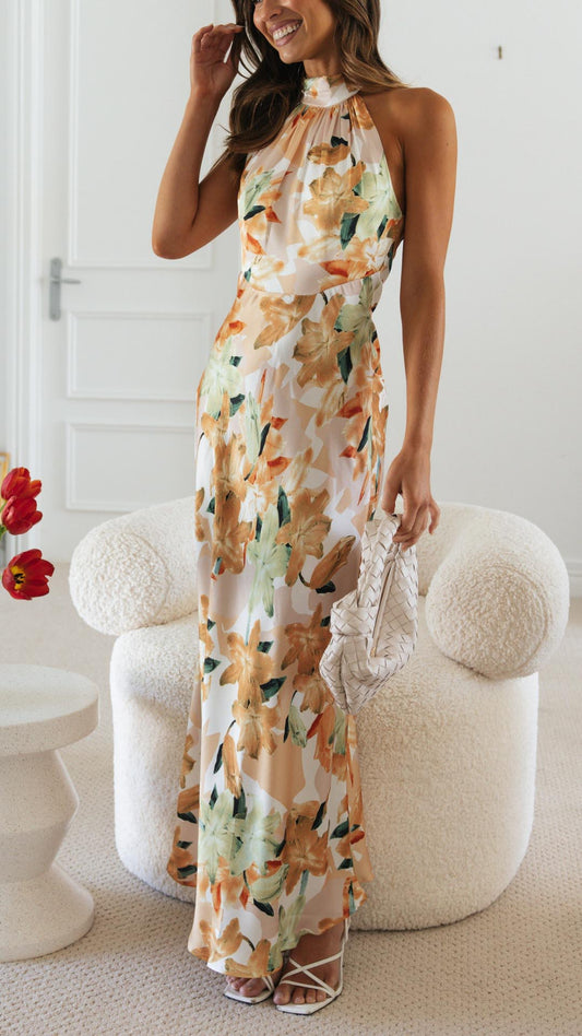 Shannon | Çiçekli Halter Maxi Elbise THESVELTECHIC