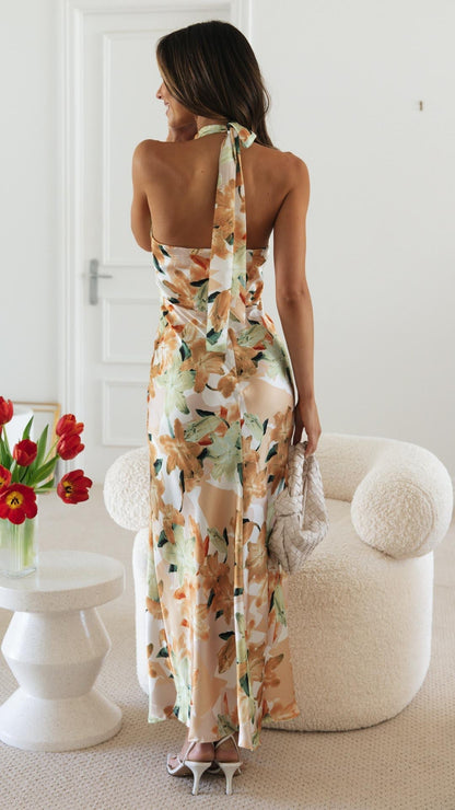 Shannon | Çiçekli Halter Maxi Elbise THESVELTECHIC