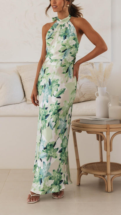 Shannon | Çiçekli Halter Maxi Elbise THESVELTECHIC