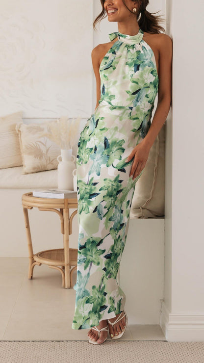 Shannon | Çiçekli Halter Maxi Elbise THESVELTECHIC