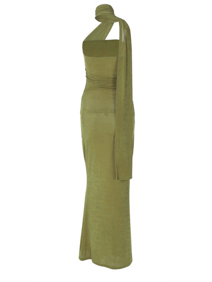 Vyxaris Straplez Büstiyer Detaylı Uzun Elbise Olyssatr