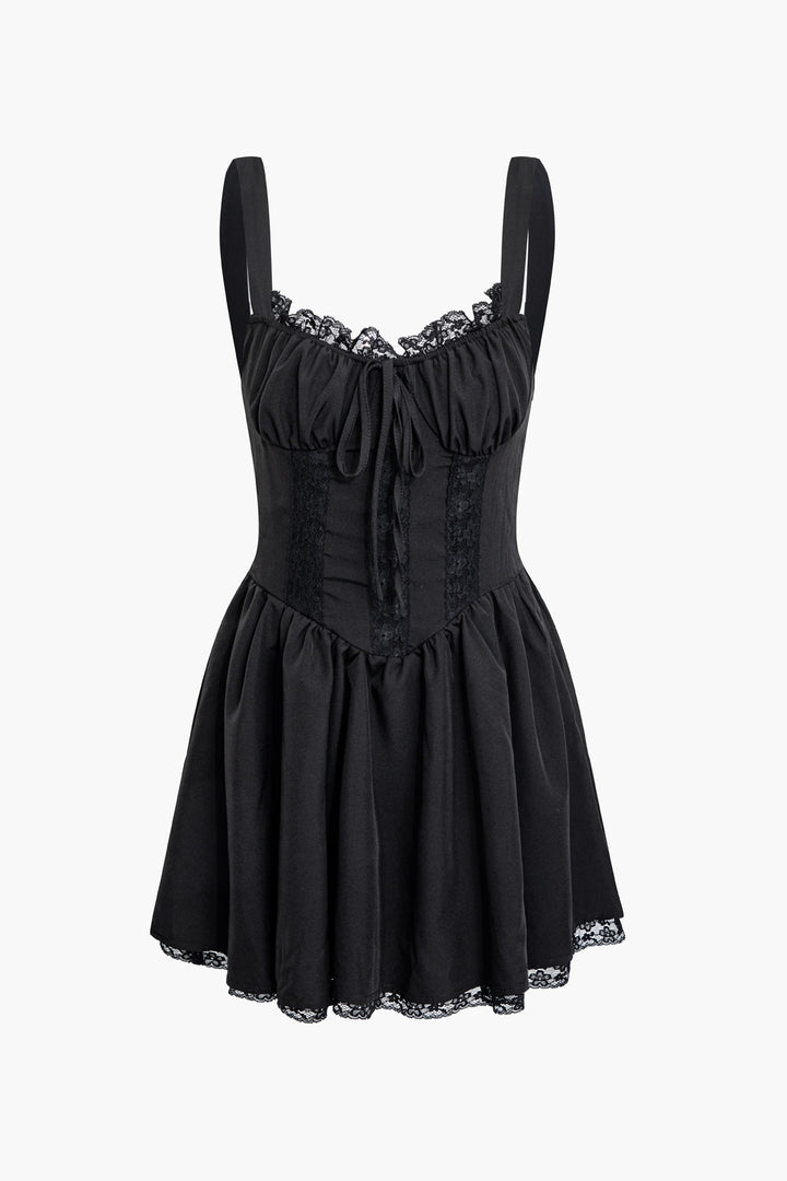 Braided Eyelet Mini Elbise Siaora