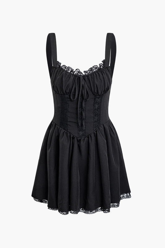 Braided Eyelet Mini Elbise Siaora
