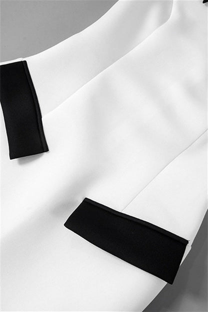 Adela Kısa Kollu Kontrast Polyester Mini Elbise Niebbla