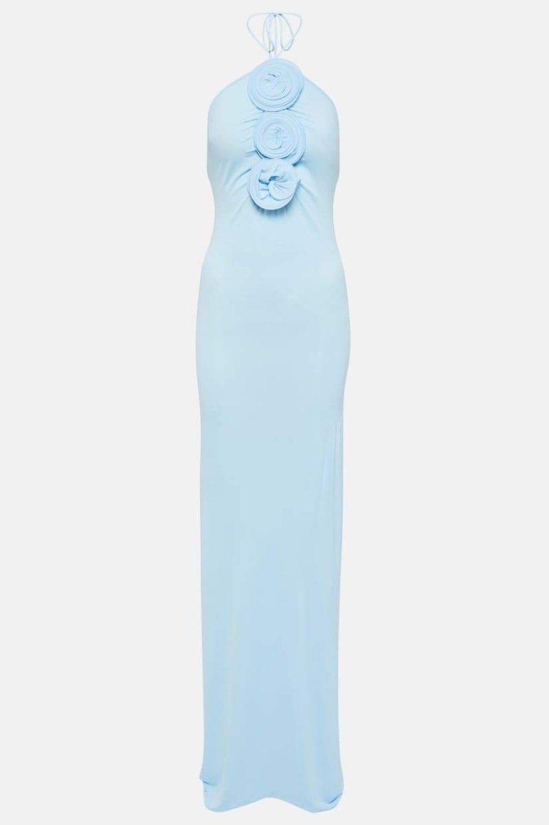 Alexia Halterneck Floral-aplikeli Maxi Elbise Siaora