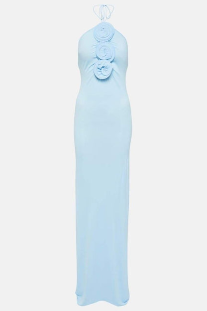Alexia Halterneck Floral-aplikeli Maxi Elbise Siaora