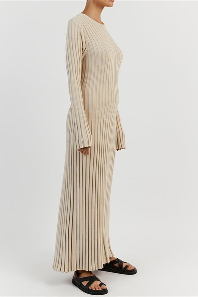 Antonia Rib Flare Maxi Örgü Elbise Siaora