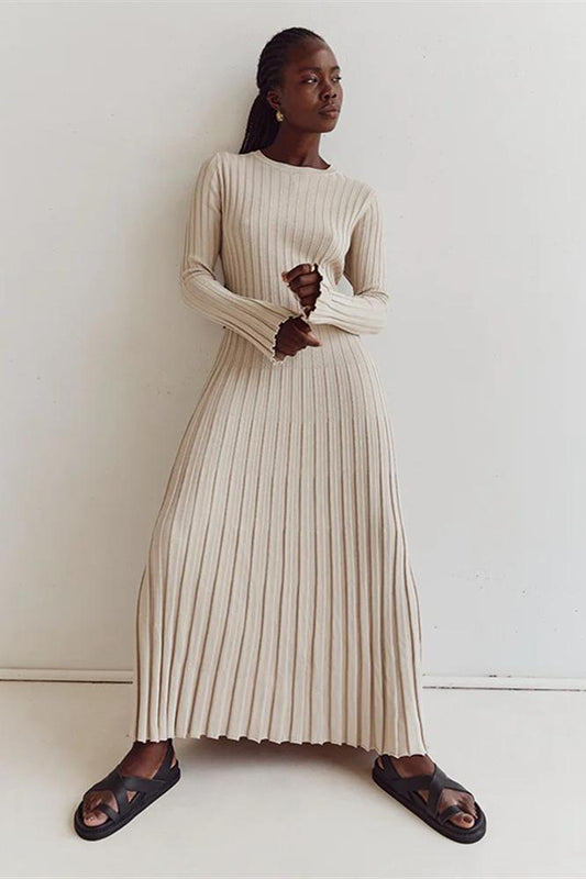 Antonia Rib Flare Maxi Örgü Elbise Siaora