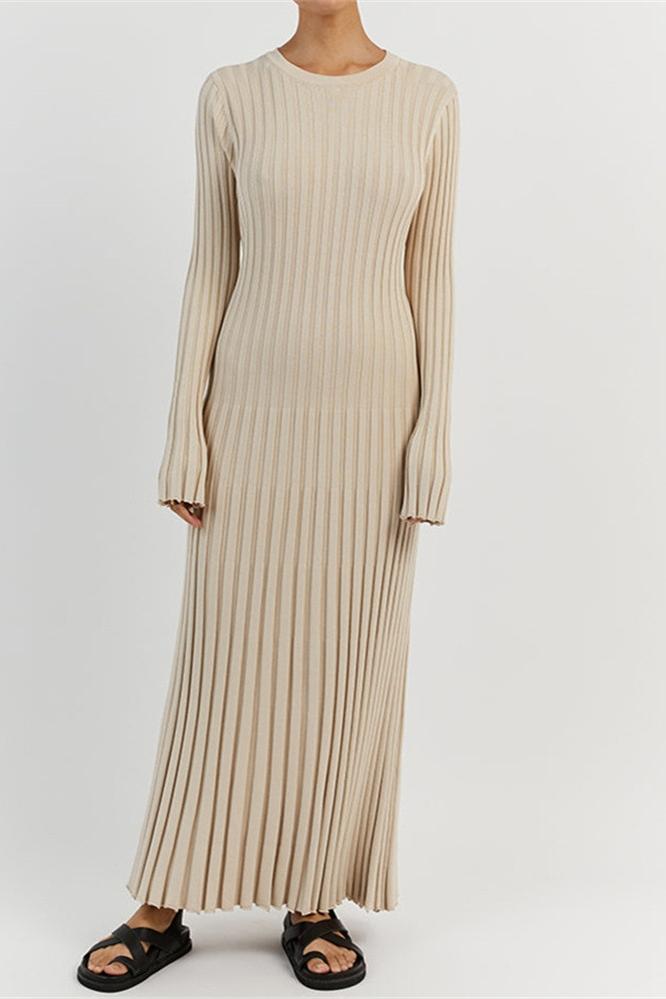 Antonia Rib Flare Maxi Örgü Elbise Siaora
