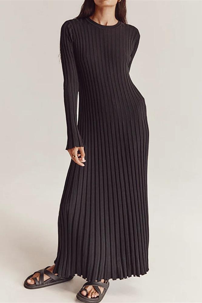 Antonia Rib Flare Maxi Örgü Elbise Siaora