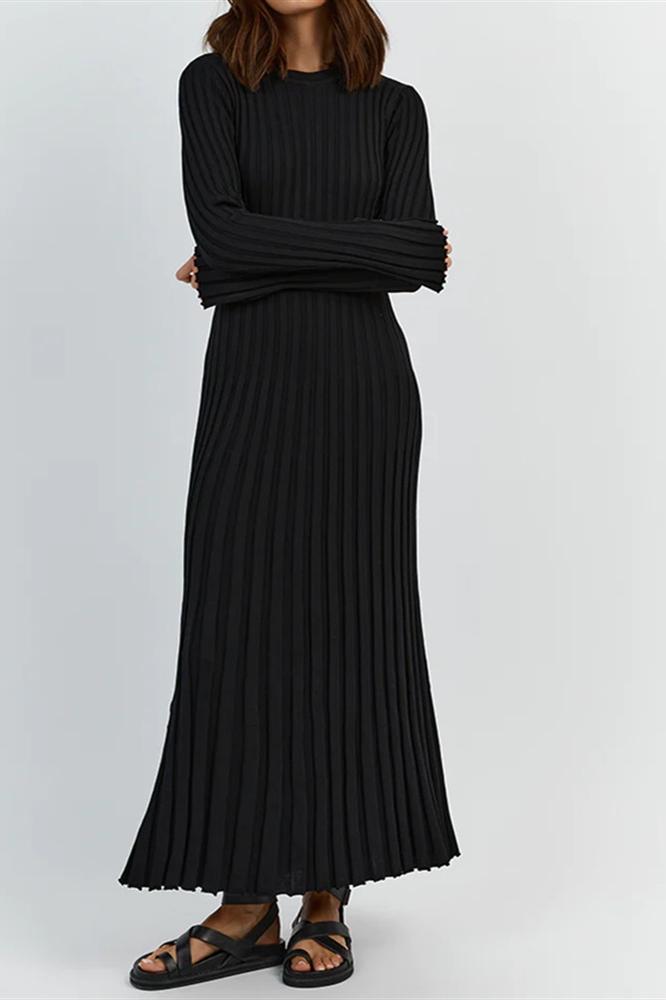 Antonia Rib Flare Maxi Örgü Elbise Siaora