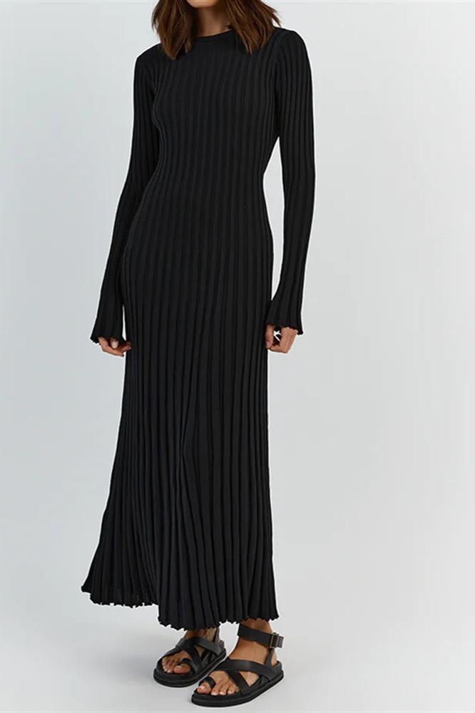 Antonia Rib Flare Maxi Örgü Elbise Siaora