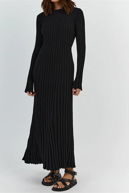 Antonia Rib Flare Maxi Örgü Elbise Siaora