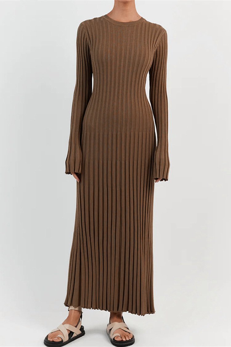 Antonia Rib Flare Maxi Örgü Elbise Siaora