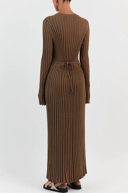Antonia Rib Flare Maxi Örgü Elbise Siaora