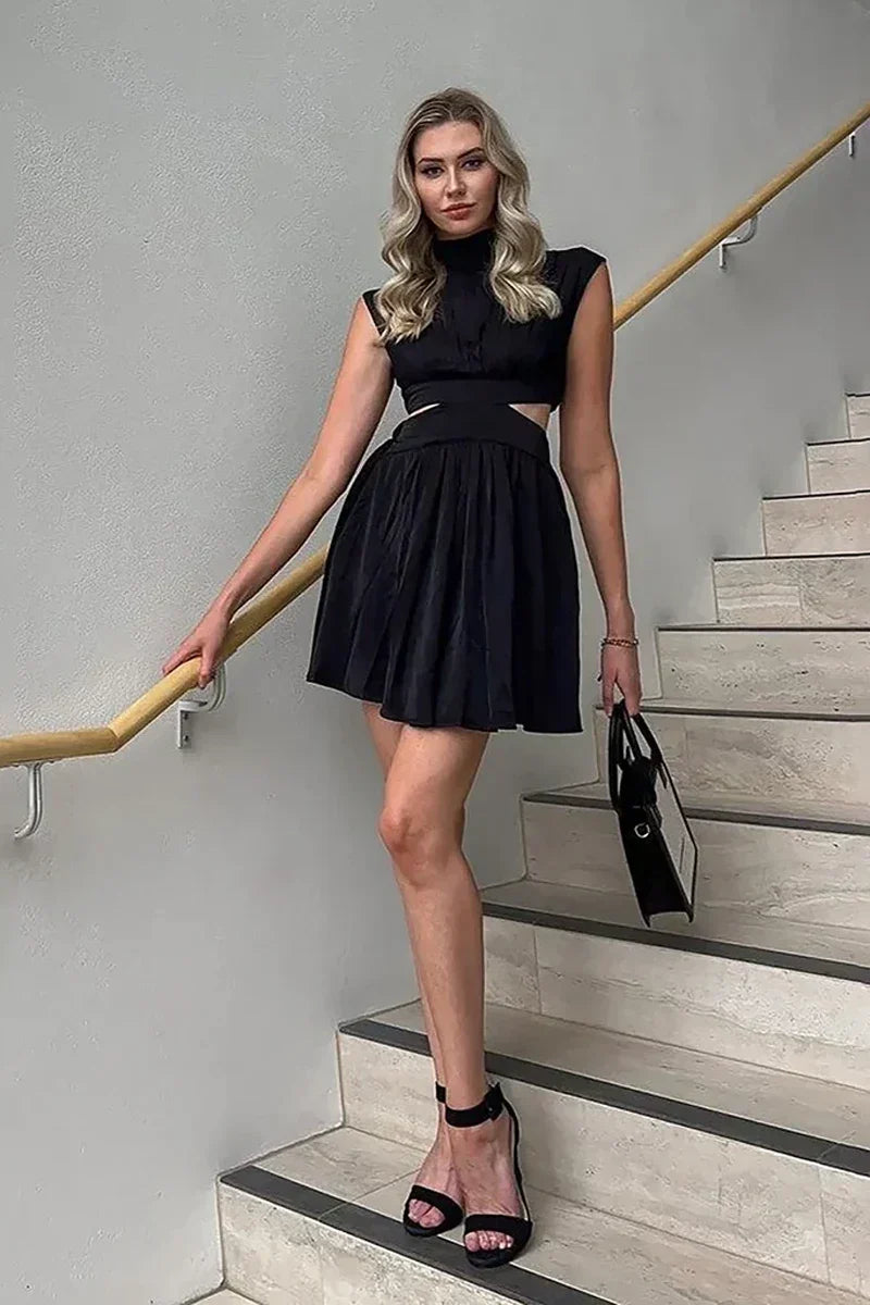 Beatrice Mini Elbise Siyah Niebbla