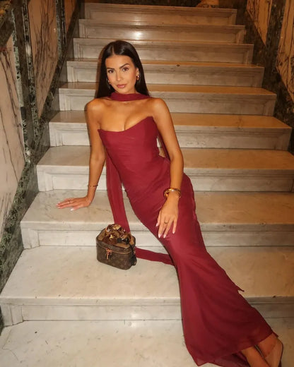 Aniyah | Askısız Bodycon Maxi Elbise THESVELTECHIC