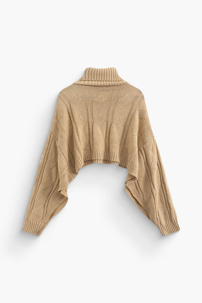 Basic Solid Knit Mock Kazak Siaora
