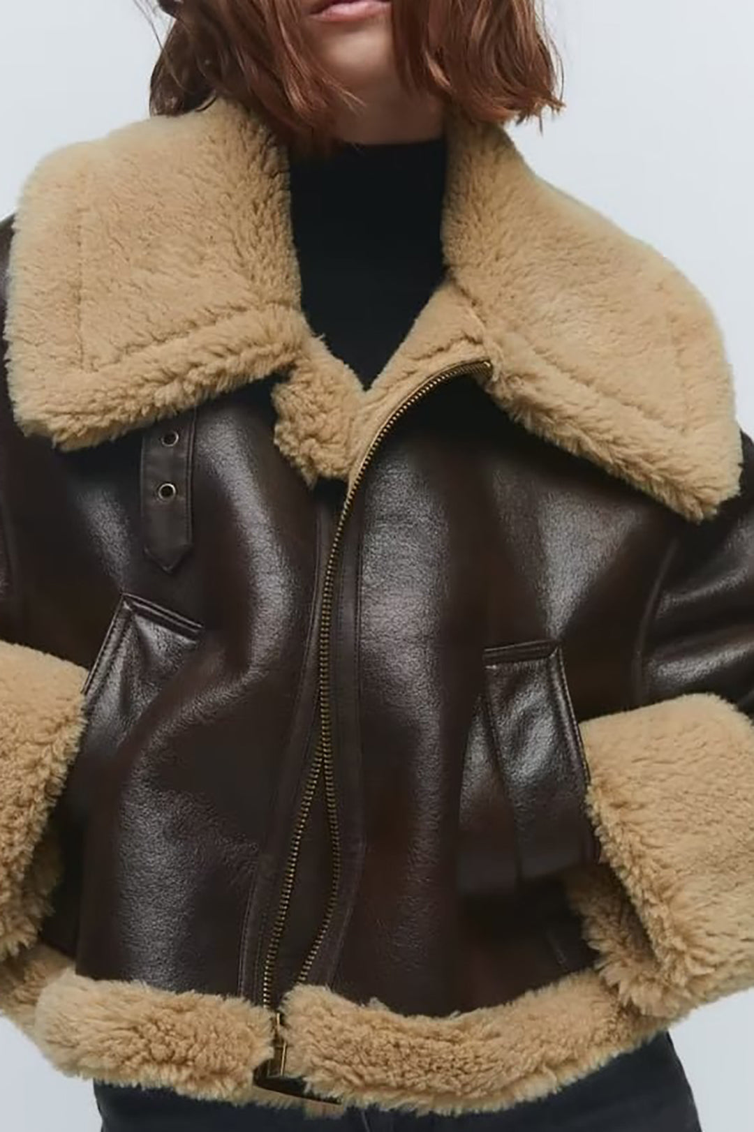 Faux Button Leather Mont Niebbla