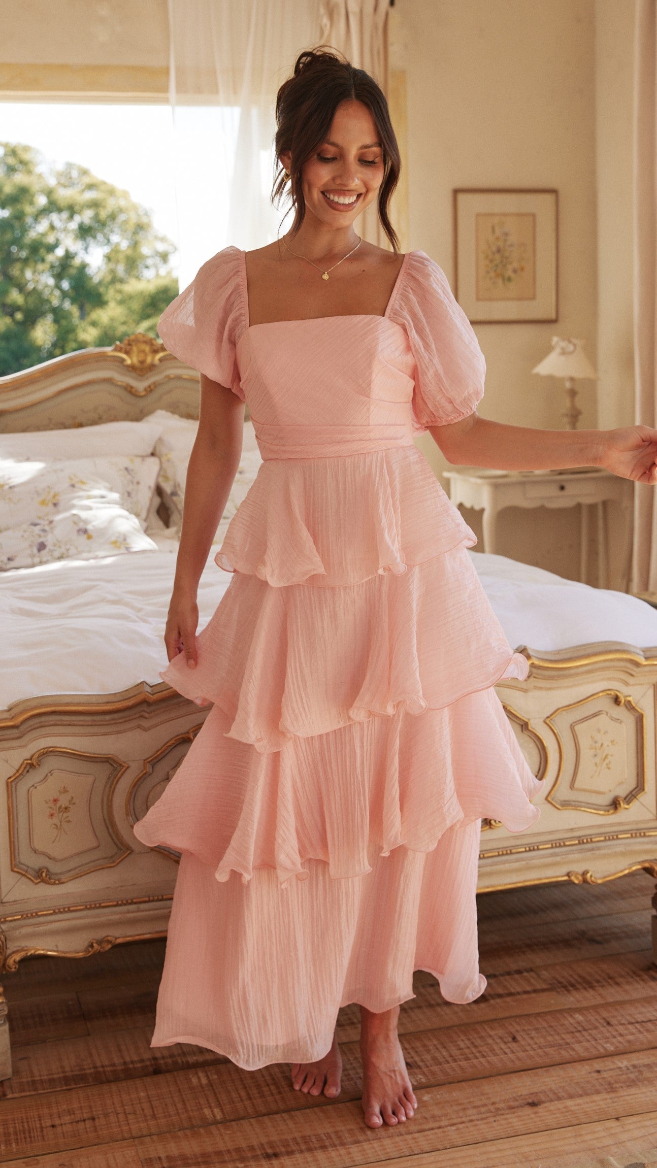 Lanelle Maxi Elbise - Pembe Siaora