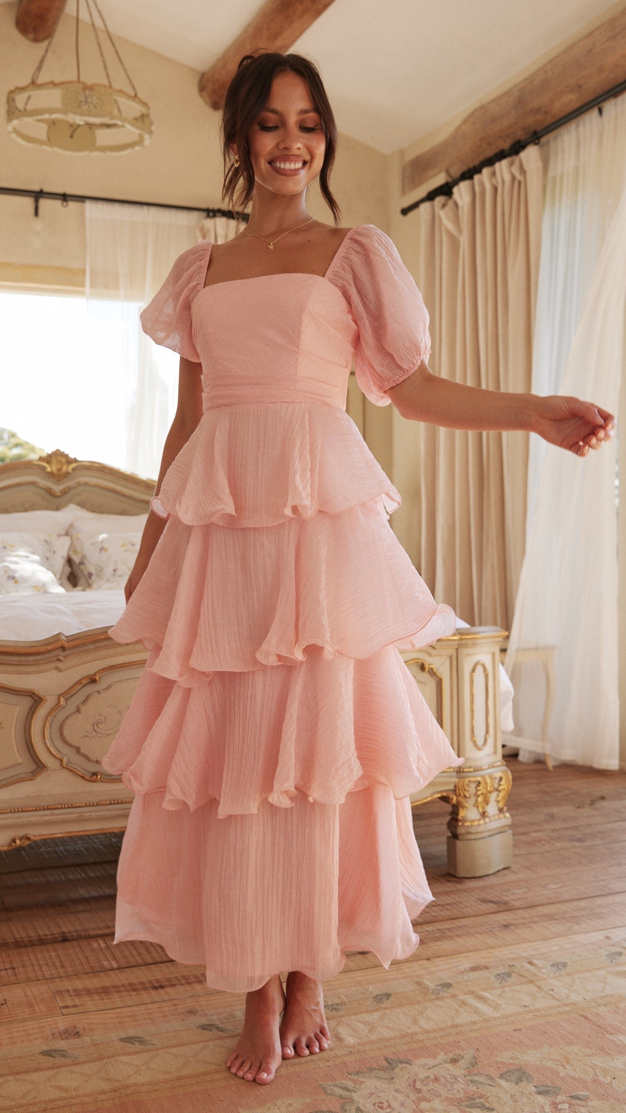 Lanelle Maxi Elbise - Pembe Siaora