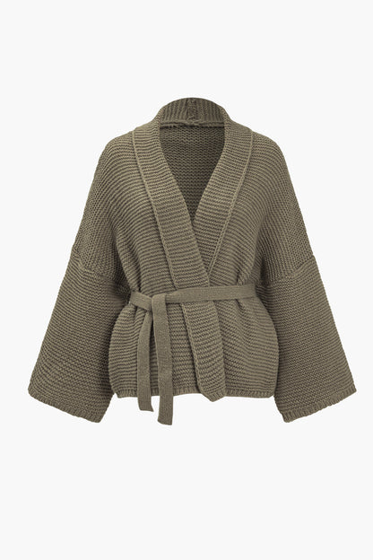 Belted V-neck Sweater Hırka Siaora
