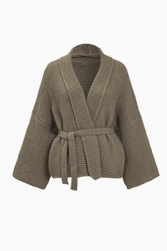 Belted V-neck Sweater Hırka Siaora