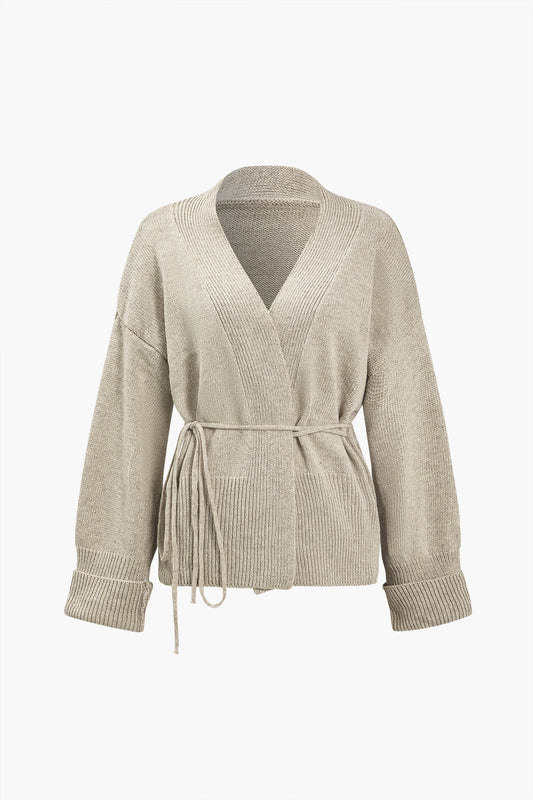 Sweater Tie-Up V-Neck Hırka Niebbla