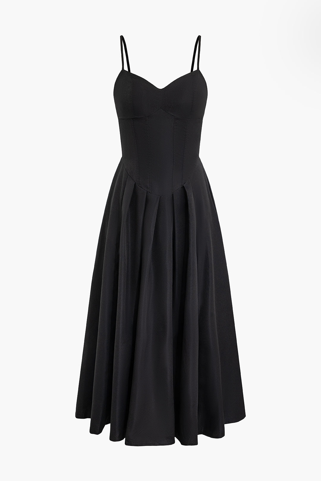 Basic Solid Corset Midi Elbise Siaora