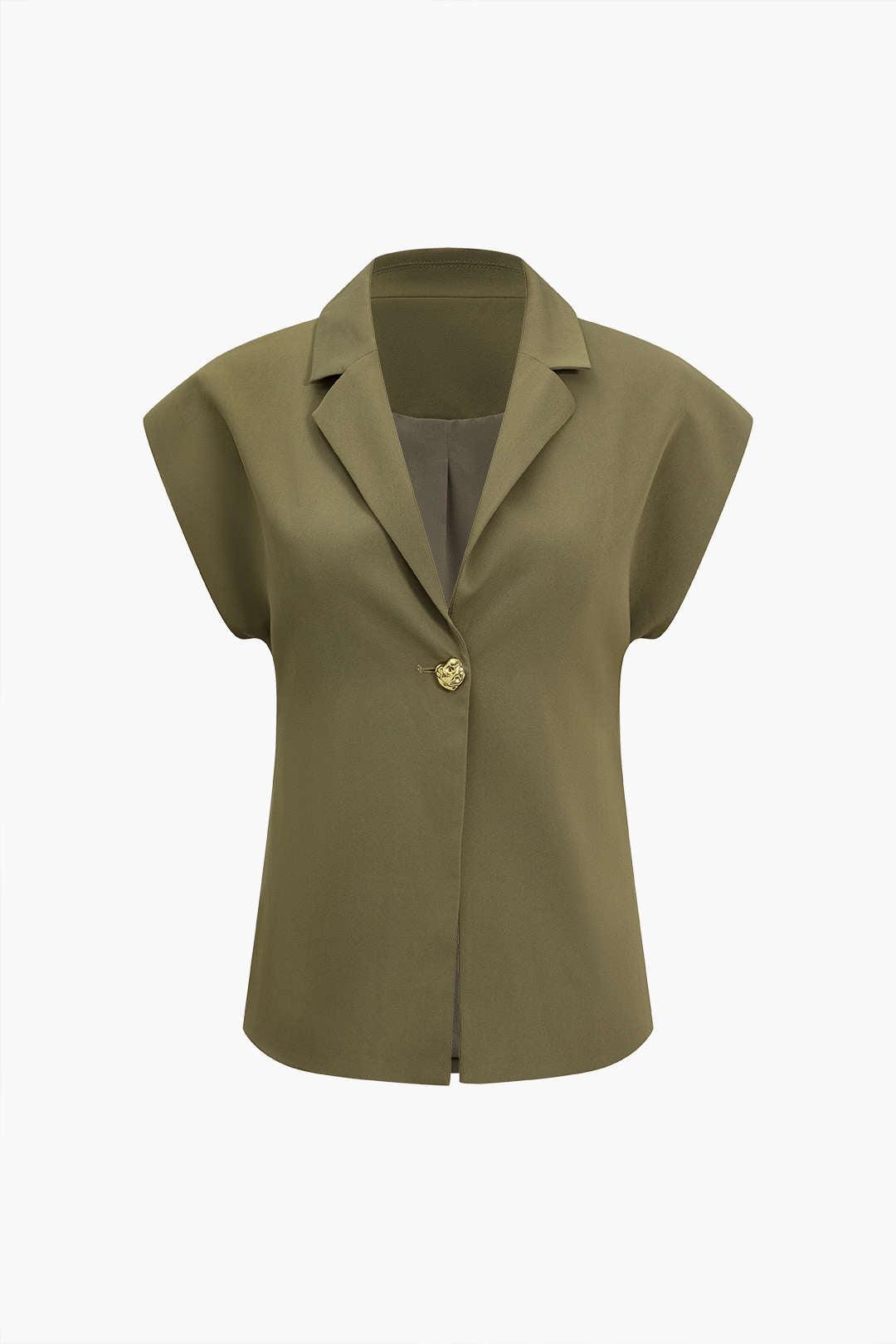 Olive Grace Sleeveless Blazer Siaora