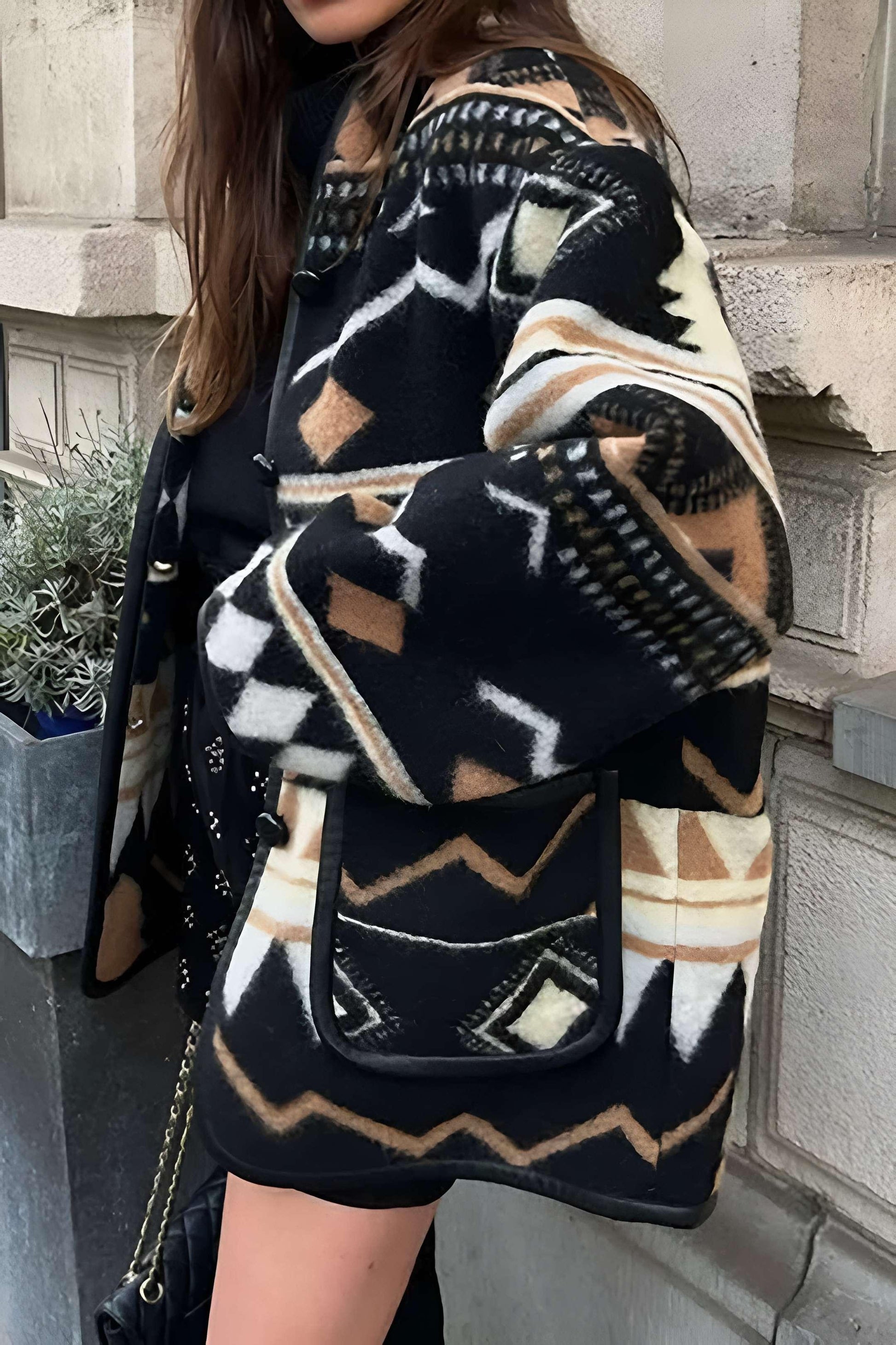 Nomadic Pattern Oversize Ceket Siaora