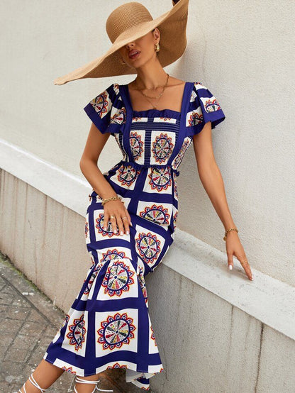Patchwork Maxi Elbise Siaora