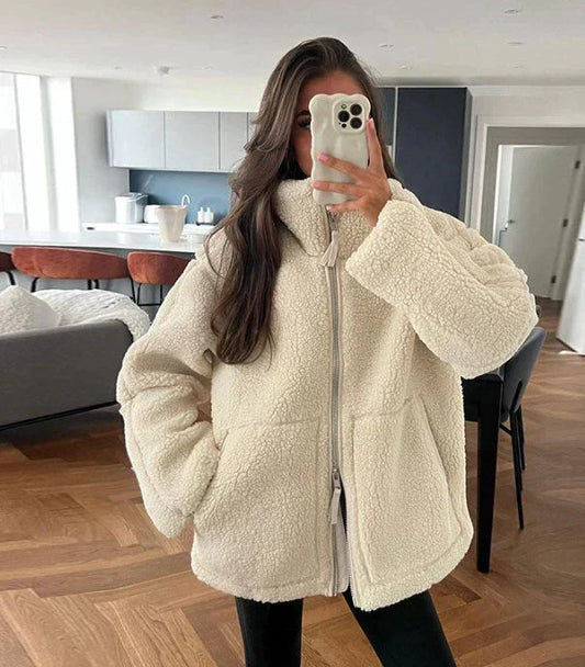 Zareen - Rahat Oversize Polar Kumaş Ceket