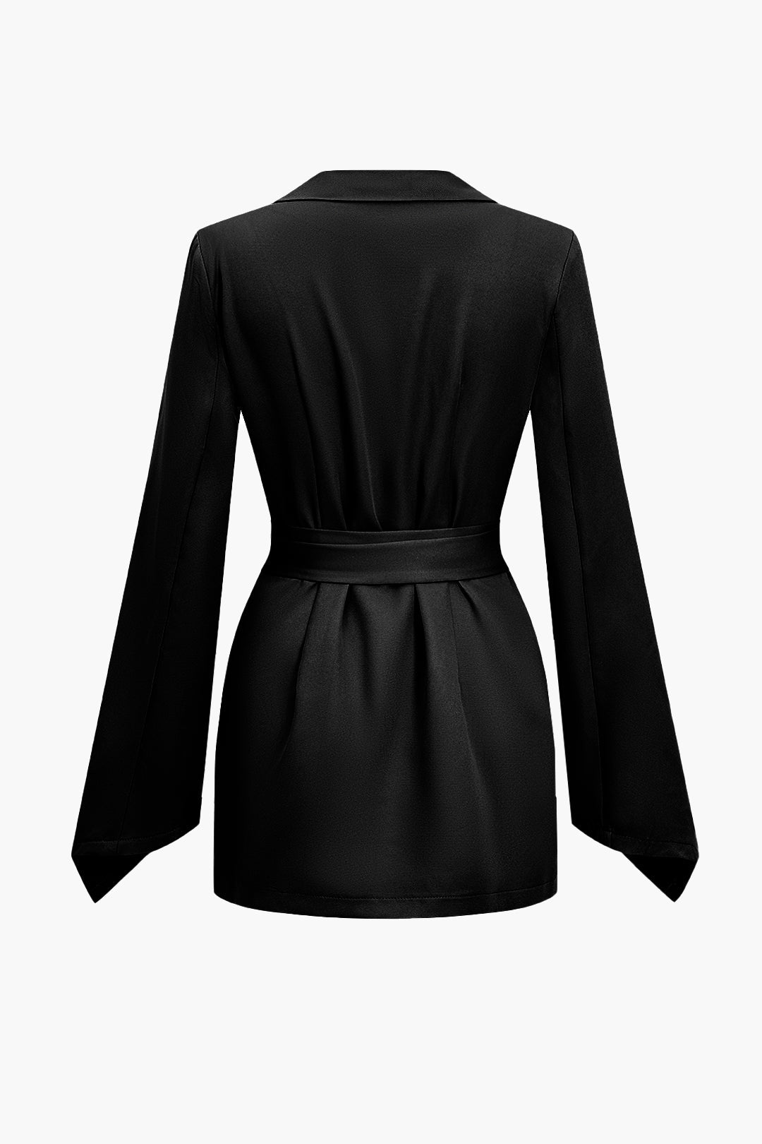Basic Solid Belted Blazer Siaora