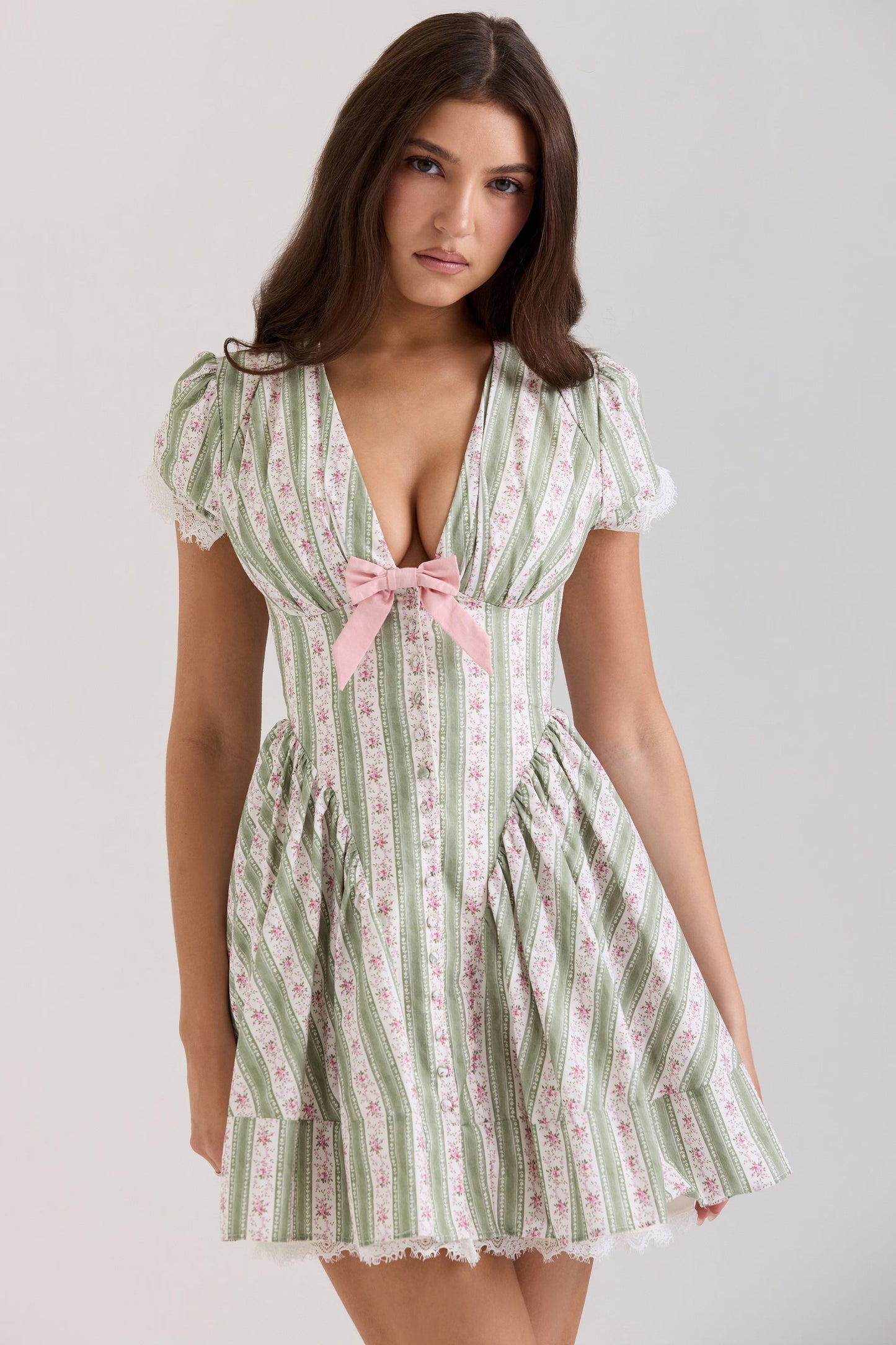 Emiliana Gingham Pamuklu Mini Elbise Niebbla