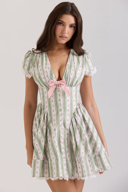 Emiliana Gingham Pamuklu Mini Elbise Niebbla