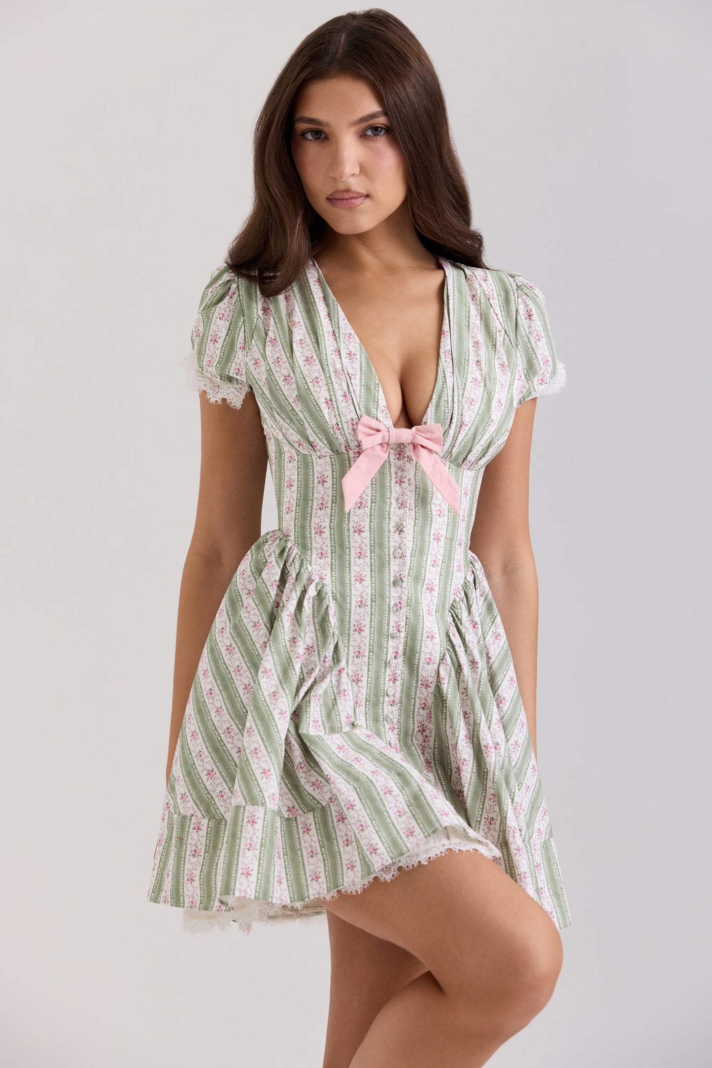 Emiliana Gingham Pamuklu Mini Elbise Niebbla