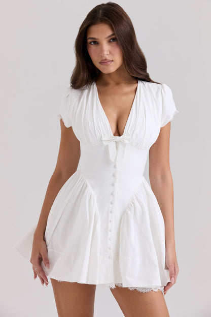 Emiliana Gingham Pamuklu Mini Elbise Niebbla