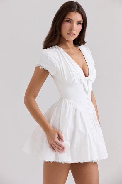 Emiliana Gingham Pamuklu Mini Elbise Niebbla