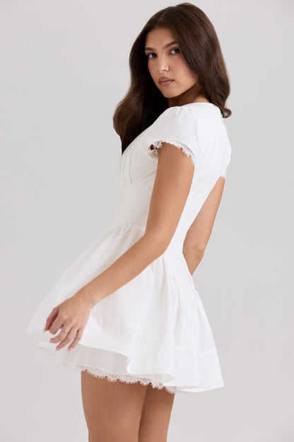 Emiliana Gingham Pamuklu Mini Elbise Niebbla