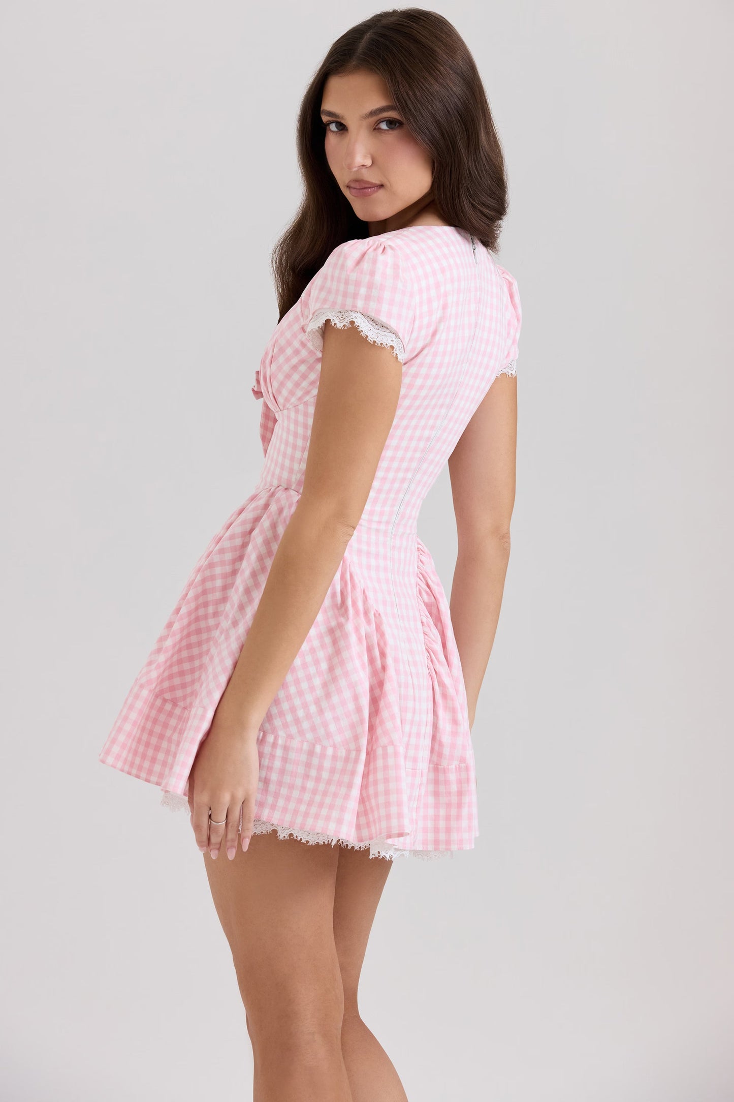 Emiliana Gingham Pamuklu Mini Elbise Niebbla