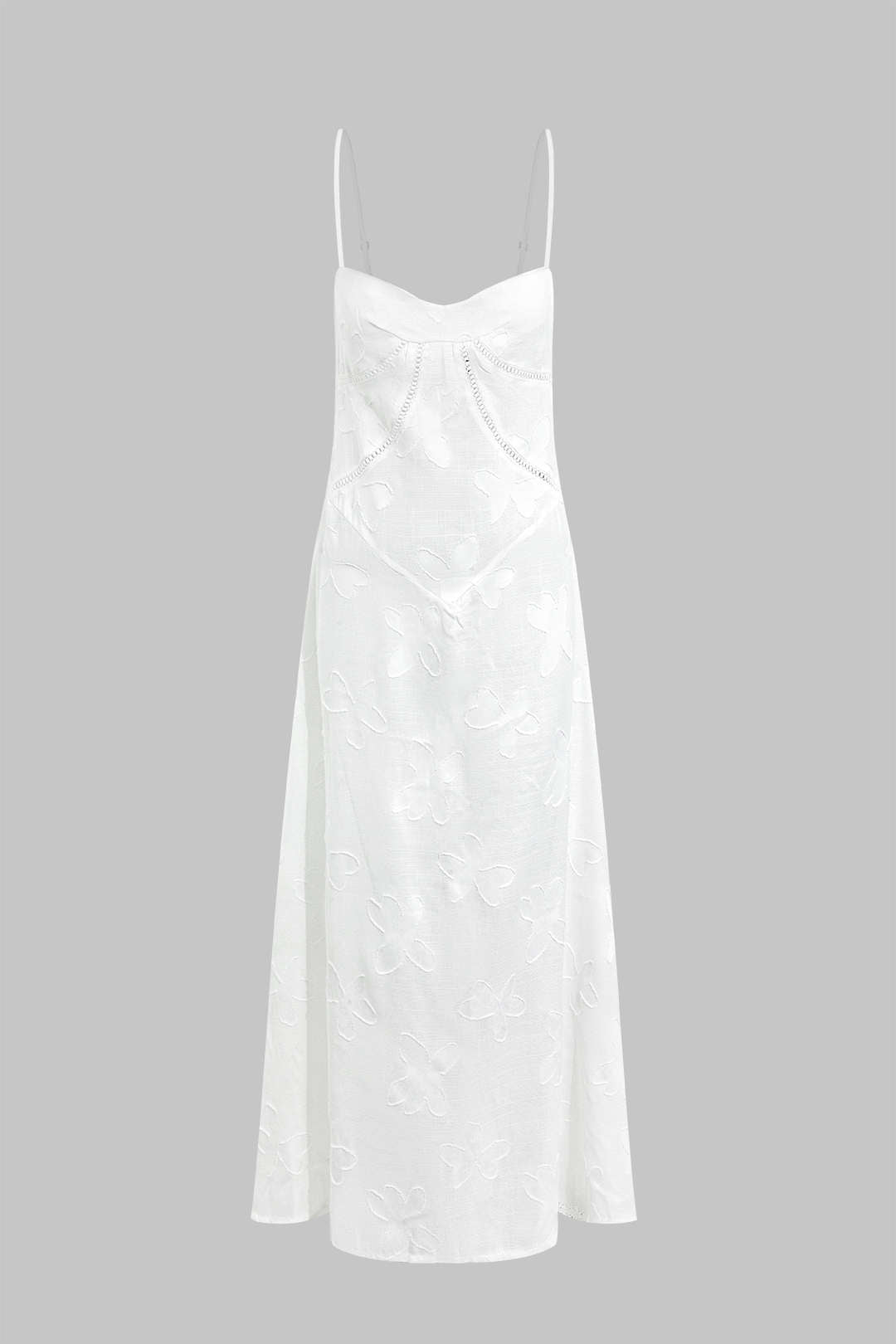 Çiçek Desenli Dokulu Örgü Bağcıklı Maxi Elbise Olyssatr