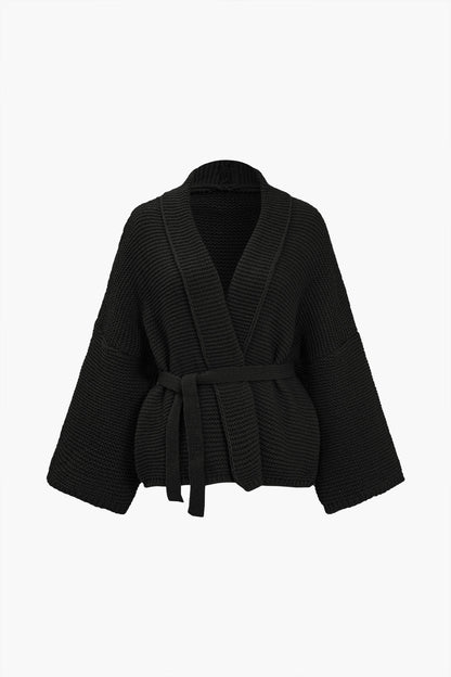 Belted V-neck Sweater Hırka Siaora