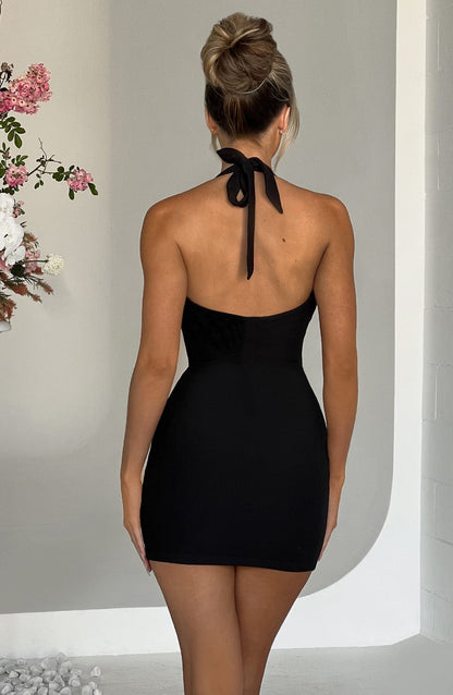 Evangeline - Boyun Askısı Bodycon Mini Elbise Mağazam