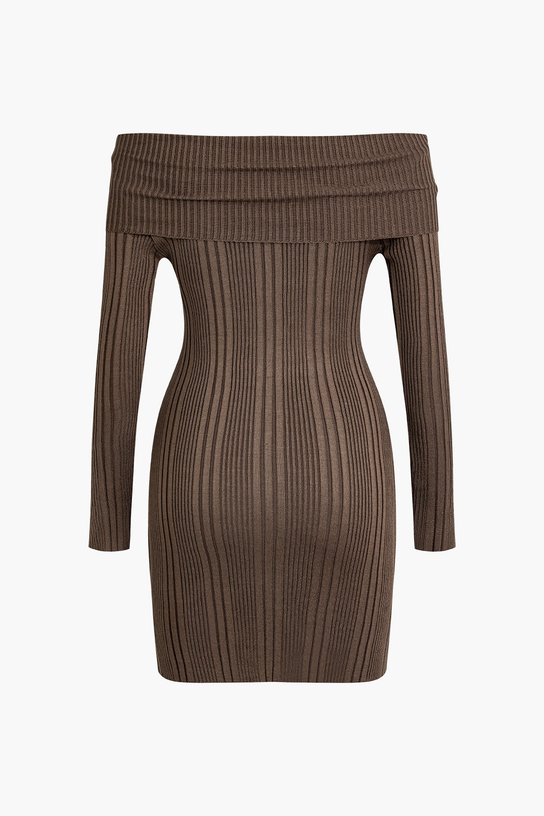 Basic Off-Shoulder Bodycon Sweater Elbise Siaora