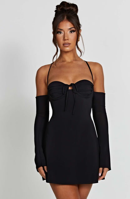 Fiona Mini Dress - Black Niebbla
